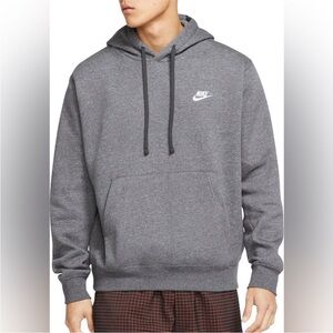 Nike Gray Men's Club Fleece Hooded Sweatshirt in Dark Grey sz Small